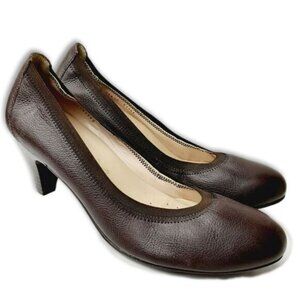 FLEXI Classic Comfort Heel Pumps Genuine Leather Brown Sz 10